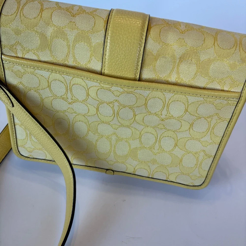 Coach Lonnie Crossbody Bag‎ In Signature Jacquard Gold/Retro Yellow C8307